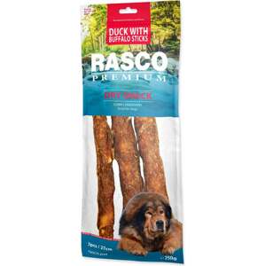 Pochoutka Rasco Premium buvolí kůže obalená kachním masem, tyčinky 3x250g
