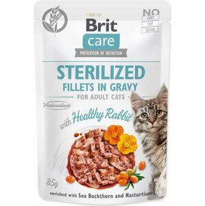 Kapsička Brit Care Cat Sterilized králík, filety v omáčce 85g