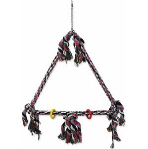 Hračka Bird Jewel houpačka s provazy barevná 70x46cm