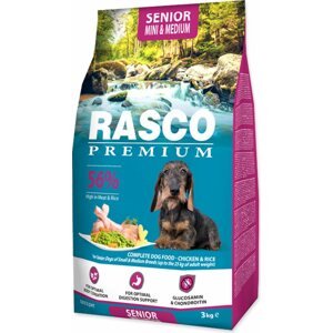 Krmivo Rasco Premium senior Mini & Medium kuře s rýží 3kg