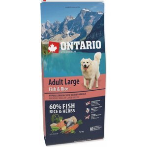 Krmivo Ontario Adult Large Fish & Rice 12kg