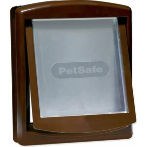Dvířka PetSafe plastová s transparentním flapem hnědá, výřez 28,1x23,7cm