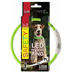 Obojek Dog Fantasy LED nylon zelený 45cm