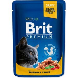 Kapsička Brit Premium Cat losos a pstruh 100g