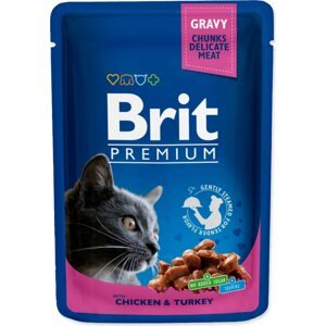 Kapsička Brit Premium Cat kuře a krůta 100g