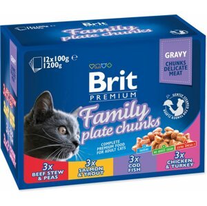 Kapsička Brit Premium Cat Family Plate v omáčce Multi 1200g (12x100g)