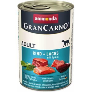 Konzerva Animonda Gran Carno Adult hovězí a losos se špenátem 400g
