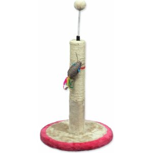 Škrábadlo Magic Cat Stella s hračkou béžovo-růžové 30x30x45cm