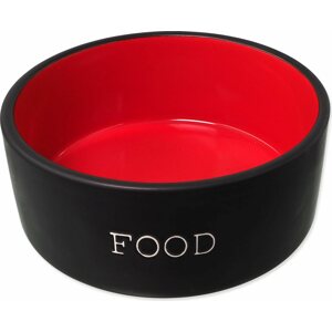 Miska Dog Fantasy keramická FOOD černá/červená 16x6, 5cm, 850ml
