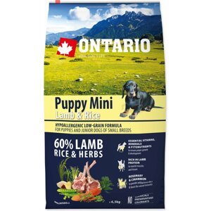 Krmivo Ontario Puppy Mini Lamb & Rice 6,5kg