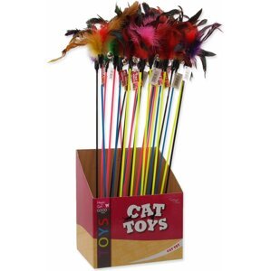 Hračka Magic Cat palička s peříčky a rolničkou 17cm+49cm 24ks