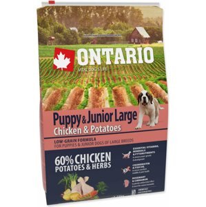 Krmivo Ontario Puppy & Junior Large Chicken & Potatoes 2,25kg