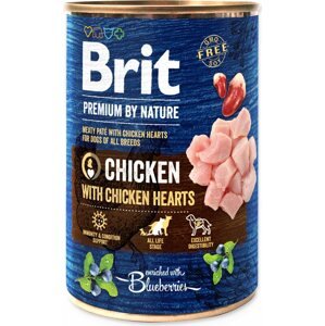 Konzerva Brit Premium by Nature kuře a srdce 400g