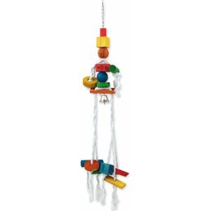 Hračka Bird Jewel Medúza dřevěná závěsná na provaze 9x70cm