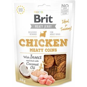 Pochoutka Brit Jerky kuře s hmyzím proteinem, kolečka 80g
