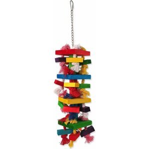 Hračka Bird Jewel závěsná s provazy a dvířky barevná 54cm