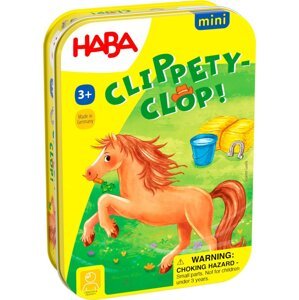 Haba Mini hra pro děti Hop! Hop! Koník v kovové krabici