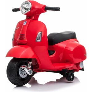 Elektrická motorka Vespa GTS, červená, s pomocnými koly, Licencované, 6V Baterie, 30W