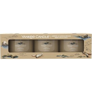 Yankee Candle, Ambra a santalové dřevo, Sada votivních svíček 3 x 37 g