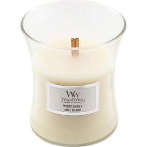 WoodWick Bílý med, Svíčka oválná váza, 85 g