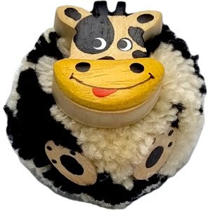 2Kids Toys Dřevěná magnetka velká pompon Kráva