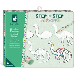 Janod Step by step Kreativní sada Kreslení krok za krokem Dinosauři
